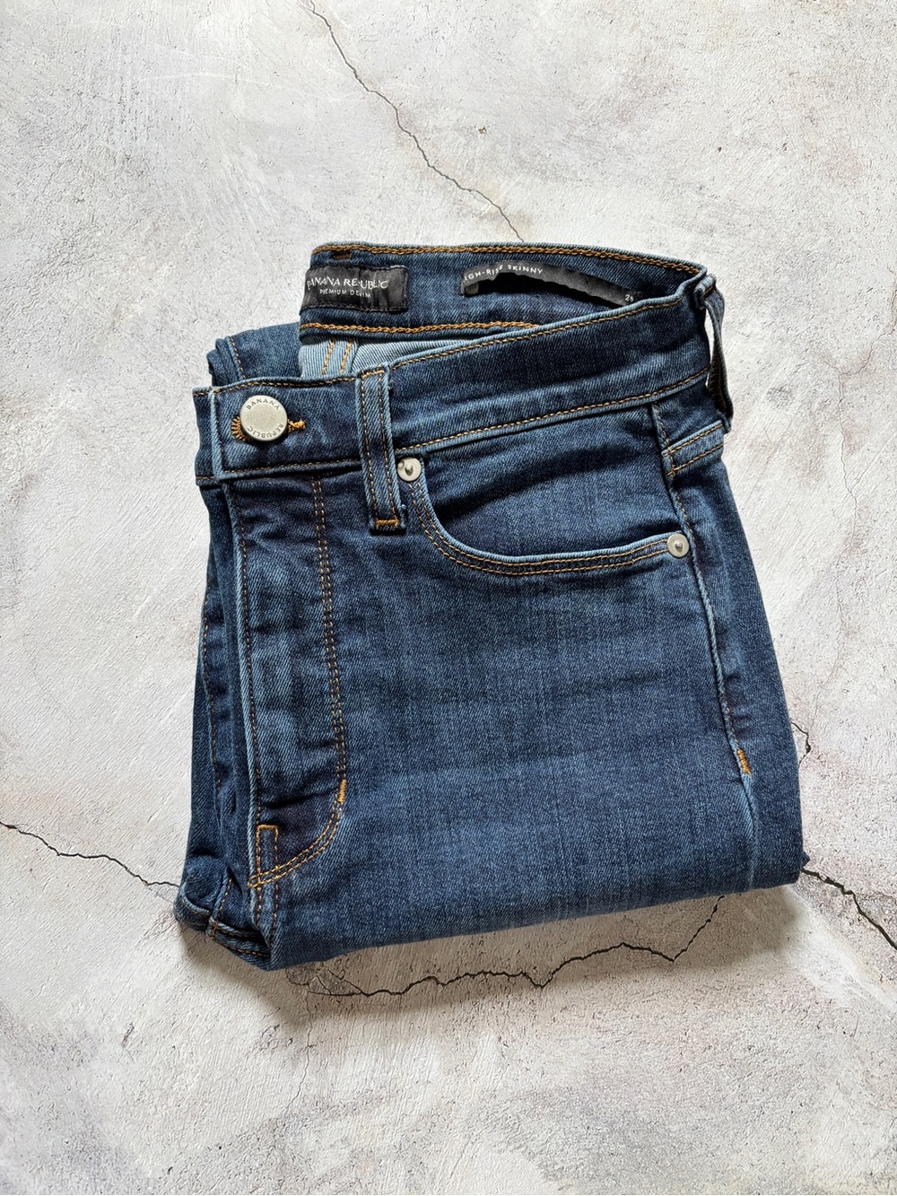 Banana Republic Skinny Jeans in Dark Blue High Rise